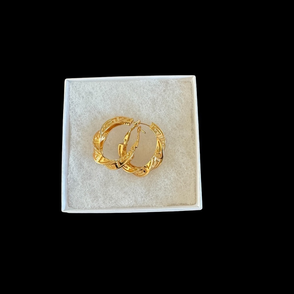 Earrings vintage, gold, size medium